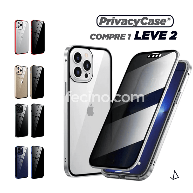 PrivacyCase® - Capinha Magnética para iPhone com Dupla Proteção + Tecnologia Anti-Espionagem (Compre 1, Leve 2)