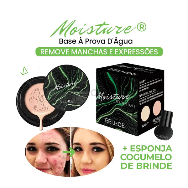 Moisture® - Base À Prova D'Água Remove Todas Manchas e Expressões (+ Esponja Cogumelo de Brinde)