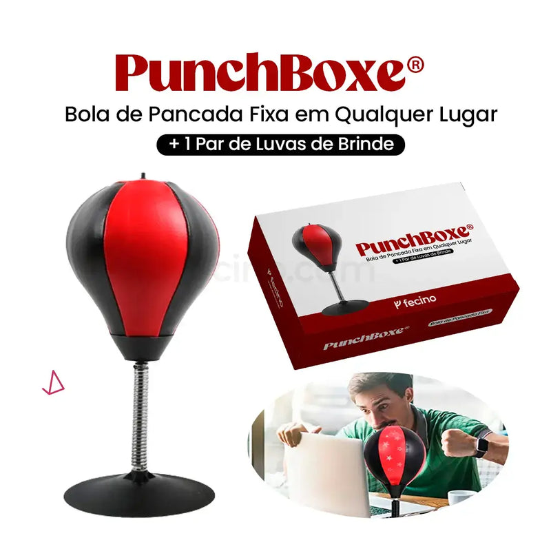 PunchBoxe® - Bola de Pancada Fixa em Qualquer Lugar (+ 1 Par de Luvas de Brinde)