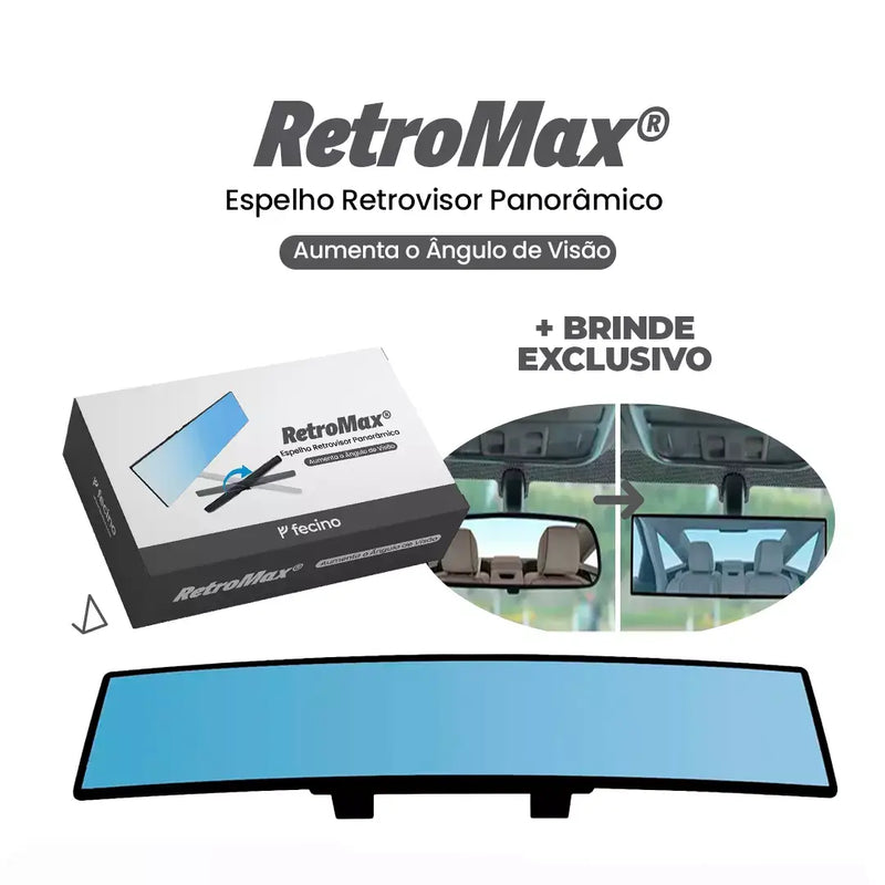 RetroMax® - Espelho Retrovisor Panorâmico Universal (+ Mini Rastreador GPS de Brinde)