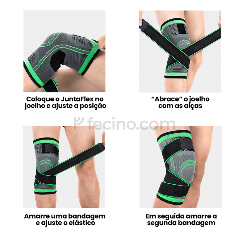 JuntaFlex® - Joelheira de Compressão Ergonômica Evita Dores e Lesões (Compre 1, Leve 2)