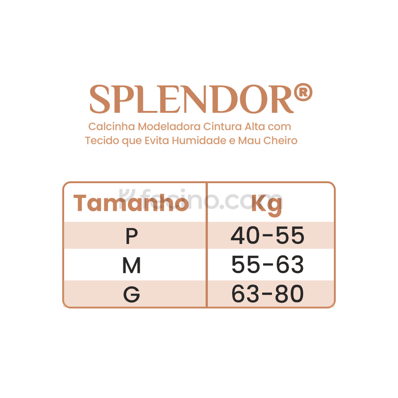 Splendor® - Calcinha Modeladora Cintura Alta com Tecido que Evita Humidade e Mau Cheiro (Compre 1, Leve 2)