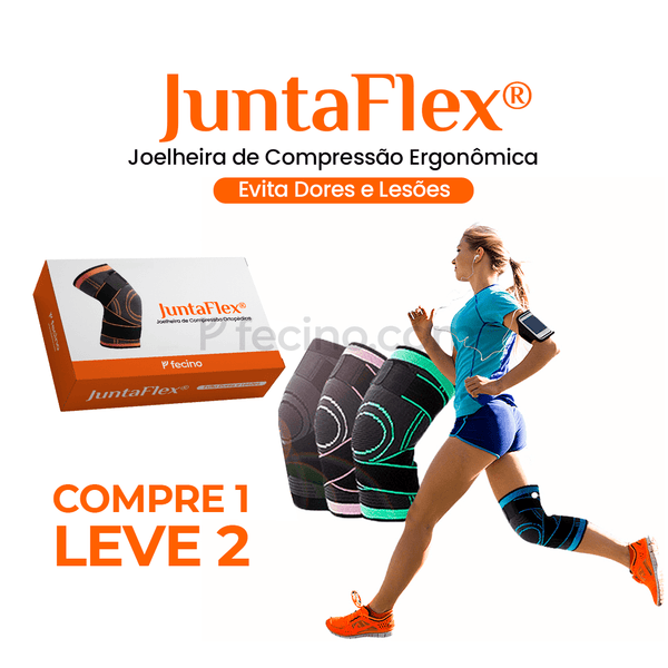 JuntaFlex® - Joelheira de Compressão Ergonômica Evita Dores e Lesões (Compre 1, Leve 2)