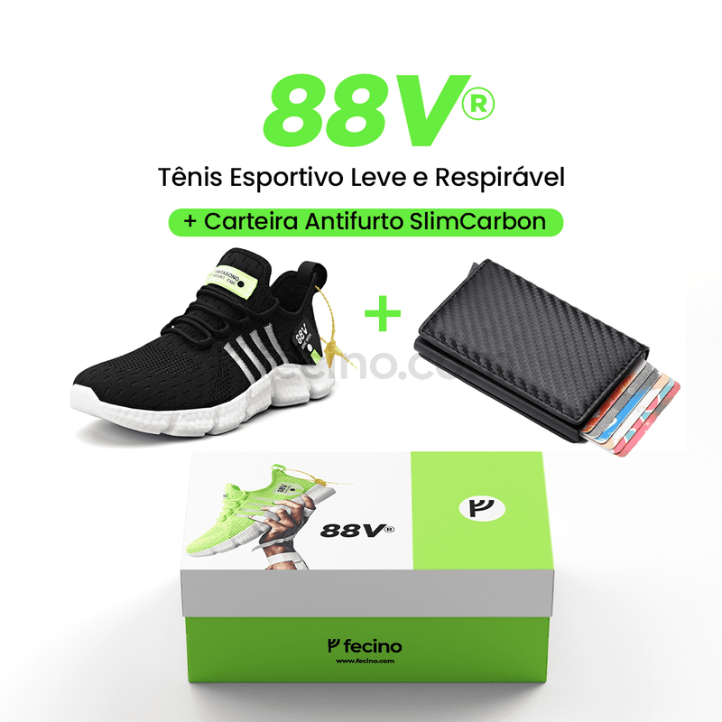 88V® - Tênis Esportivo Leve e Respirável (+ Carteira Antifurto de Brinde)