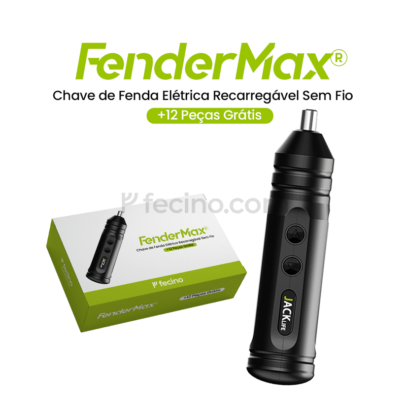 FenderMax® - Chave de Fenda Elétrica Recarregável Sem Fio (+12 Peças Grátis)