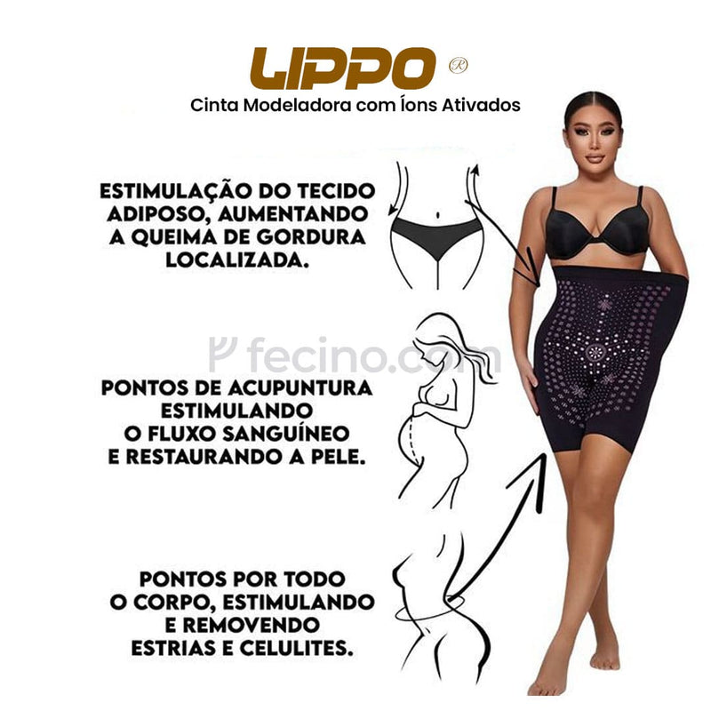 Lippo® - Cinta Modeladora com Íons Ativados Efeito Acupuntura (Compre 1, Leve 3)