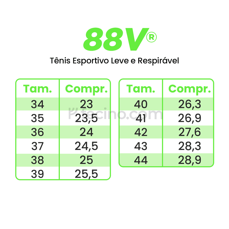 88V® - Tênis Esportivo Leve e Respirável (+ Carteira Antifurto de Brinde)