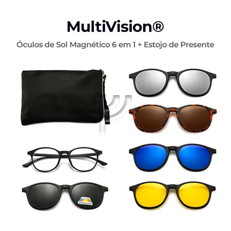 MultiVision® - Óculos de Sol Magnético 6 em 1 com Estojo de Presente